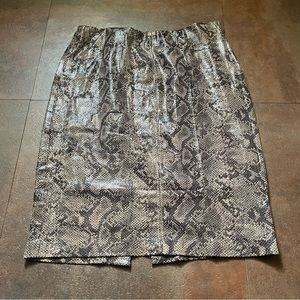 BlankNYC 29 Pencil Soft Faux Snakeskin Brown Grey Party Mob Wife Back Slit Skirt